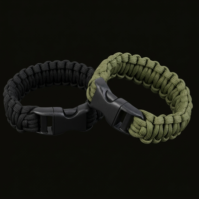 Bracelet Paracorde Noir — Déploiement corde urgence