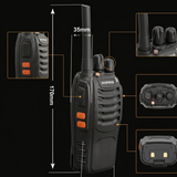 Talkie-Walkie Baofeng BF-88E PMR446 — Pack 2, Sans Licence, Chargeur USB & Casque
