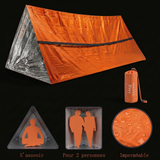 Tente de Survie d'Urgence pour 2 Personnes — Abri Mylar Réutilisable & Imperméable
