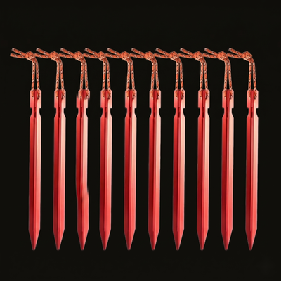 Piquets Aluminium Rouge — Ancrage solide tout terrain