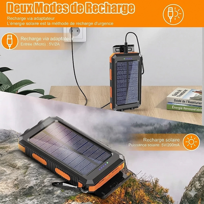 Batterie solaire — détail du boîtier robuste résistant aux projections