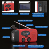 Radio de Survie Solaire AM/FM — radio d'urgence à manivelle et solaire