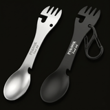 Couverts de survie 5-en-1 — coloris titane et argent
