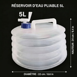 Jerrican souple pliable — bouchon verseur étanche